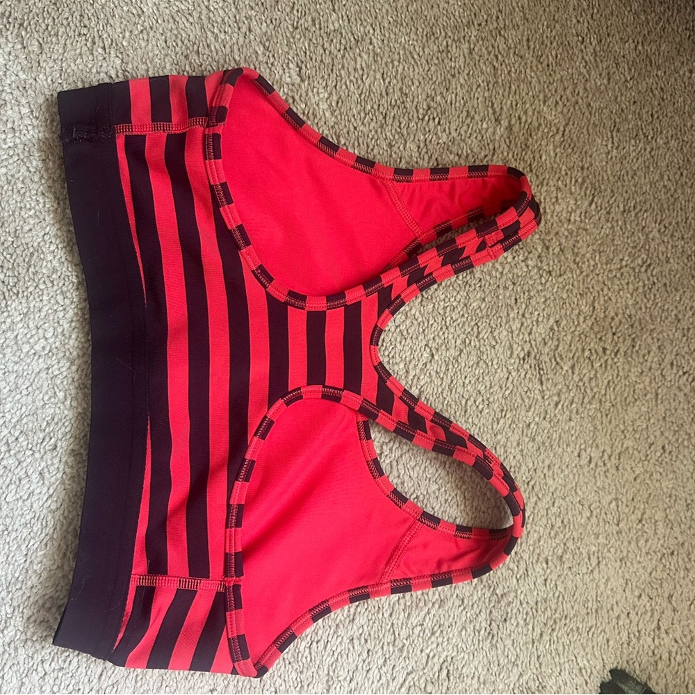 Nike Red and Black Striped Sports Bra - Picture 2 of 3